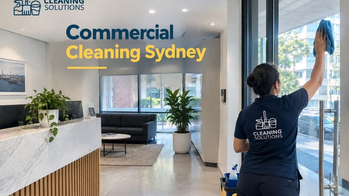 Commercial cleaning Sydney office reception being cleaned