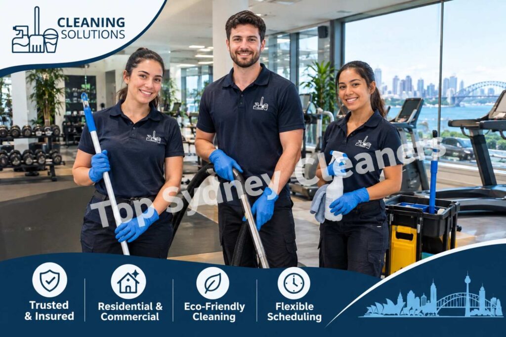 Two Top Sydney Cleaners cleaners tidying a bright living room