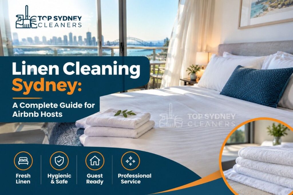 The Top Sydney Cleaners team, who also handle your Airbnb linen turnover