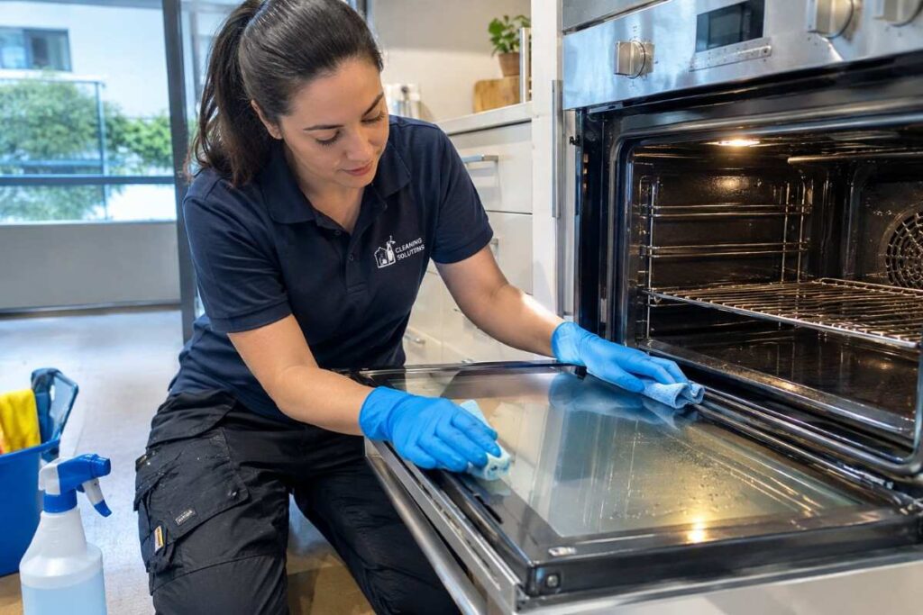 A cleaner cleaning over professionally
