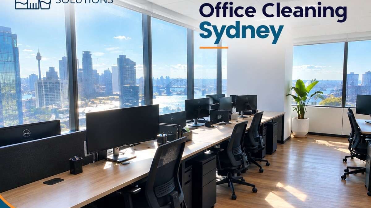 Bright, freshly cleaned open-plan office space in Sydney with tidy desks and natural light