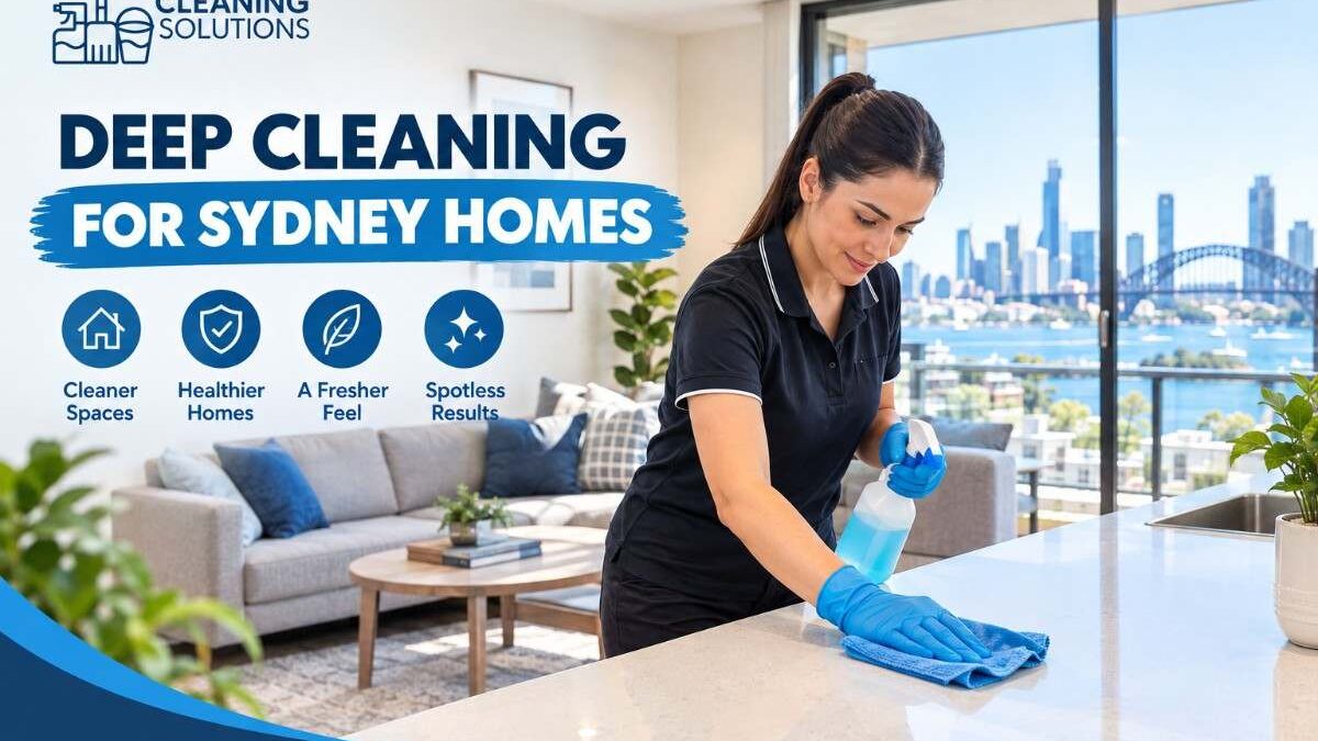 Deep cleaning a kitchen during a house deep cleaning service in Sydney