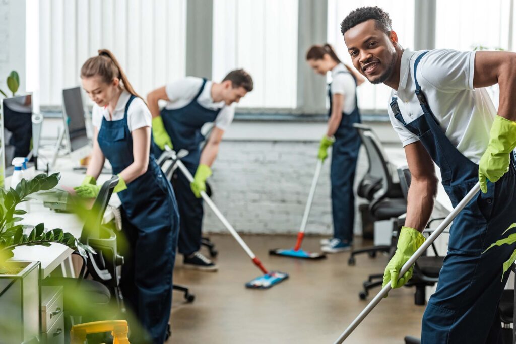 The Top Sydney Cleaners team cleaning a Sydney office